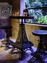 法式 复古铁艺实木吧台桌椅工业风家用阳台桌奶茶咖啡店酒吧高脚桌
