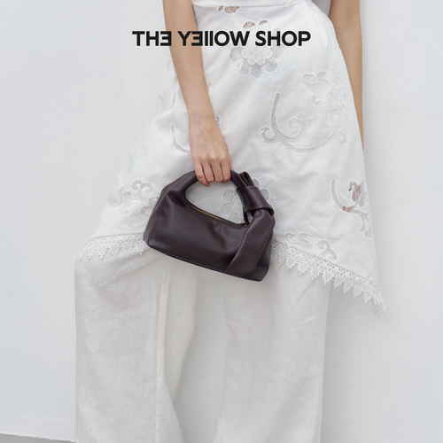 THE YELLOW SHOP秋季新品头层小牛皮手拎斜挎Sorolla绑结饭盒包