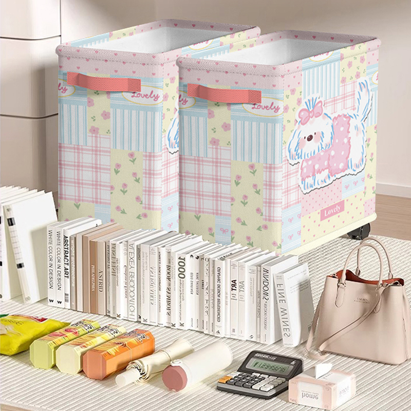 办公室滑轮小收纳筐抽屉式可折叠可移动学生宿舍置物筐特大号耐用