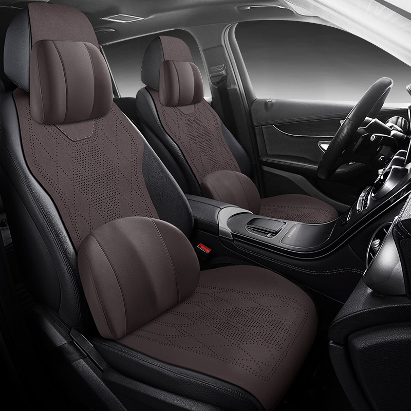 吉利远景汽车座垫四季通用皮革座椅套半包马鞍垫打孔通风坐垫座套