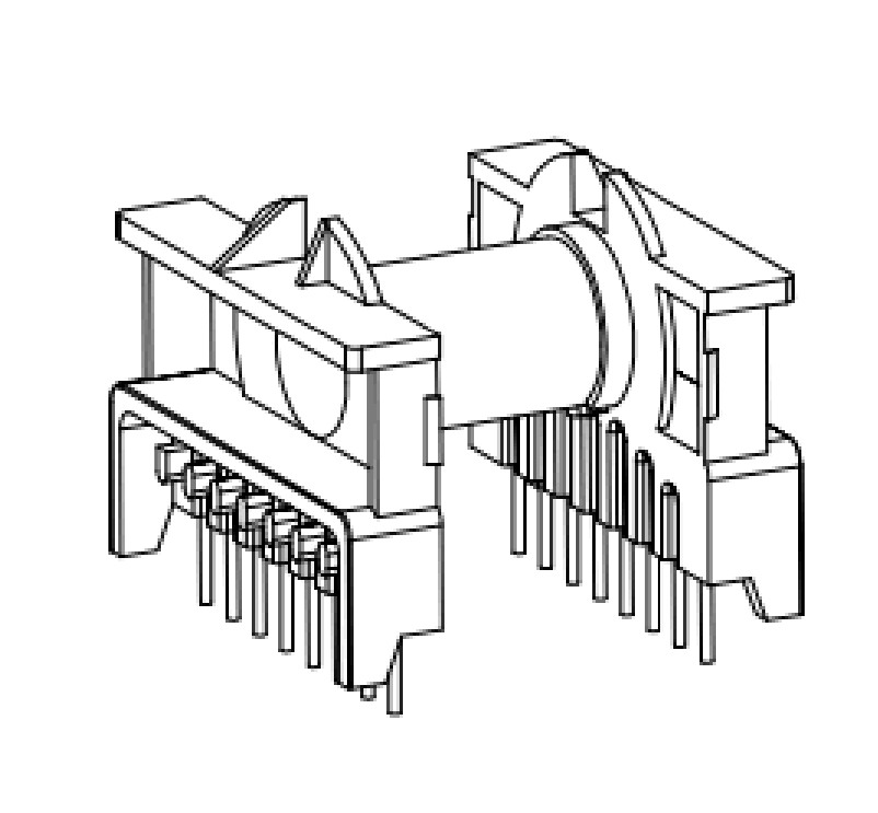 etd39变压器高频磁芯骨架卧式8 8针带方框3908