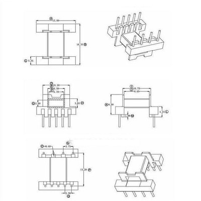 EFD15磁芯骨架卧式直插5+4针