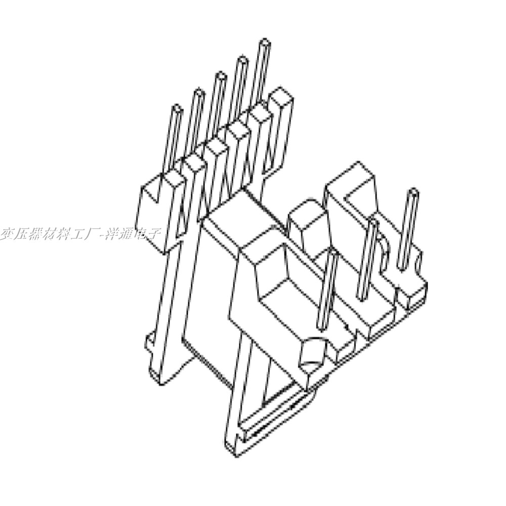 EE16磁芯骨架卧式5+3针单边加宽