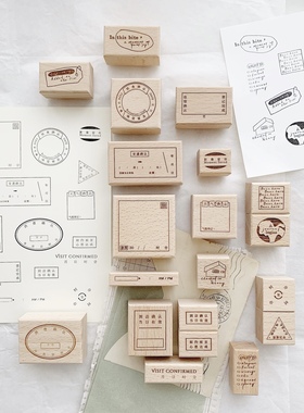 两只浣熊｜partialafra《Travel log 旅行手帐》榉木树脂手帐印章