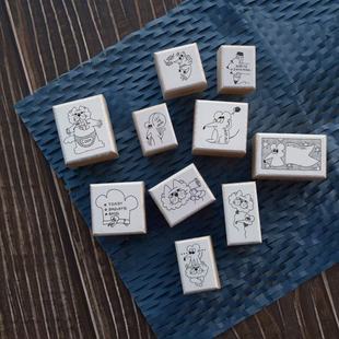 两只浣熊｜暴躁大萌萌 小猫老鼠可爱印章图章手账 simon和bond