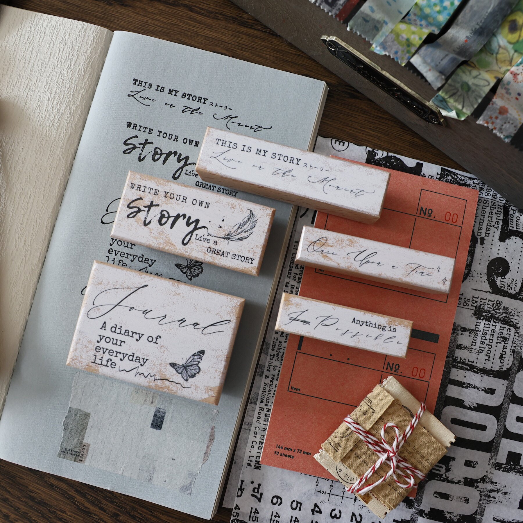 两只浣熊英文主题图章