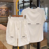 套装 夏季 宽松网眼舒适不沾身帅气短袖 短裤 速干透气休闲套装 男时尚