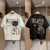 时尚 卡通刺绣圆领短袖 男士 2025夏季 休闲百搭潮流立体发泡半袖 T恤