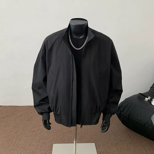 外套 潮牌高级感廓形防风棒球服休闲工装 美式 复古飞行夹克外套男士