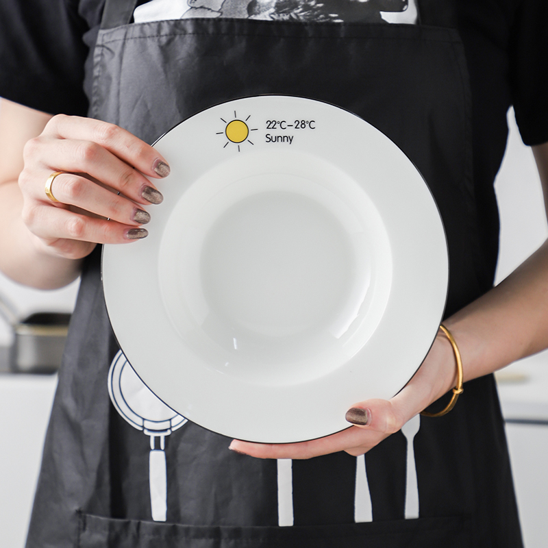 泰留恋面汤菜深圆盘子创意网红盘子家用北欧ins风个性可爱餐具665