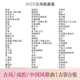2025中国风古风歌曲流行曲谱集新手易上手标指法入门古筝教程经典