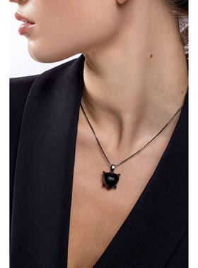 搭配吊坠CH同款黑镍 中性爱心盒子素链简约项链50cm