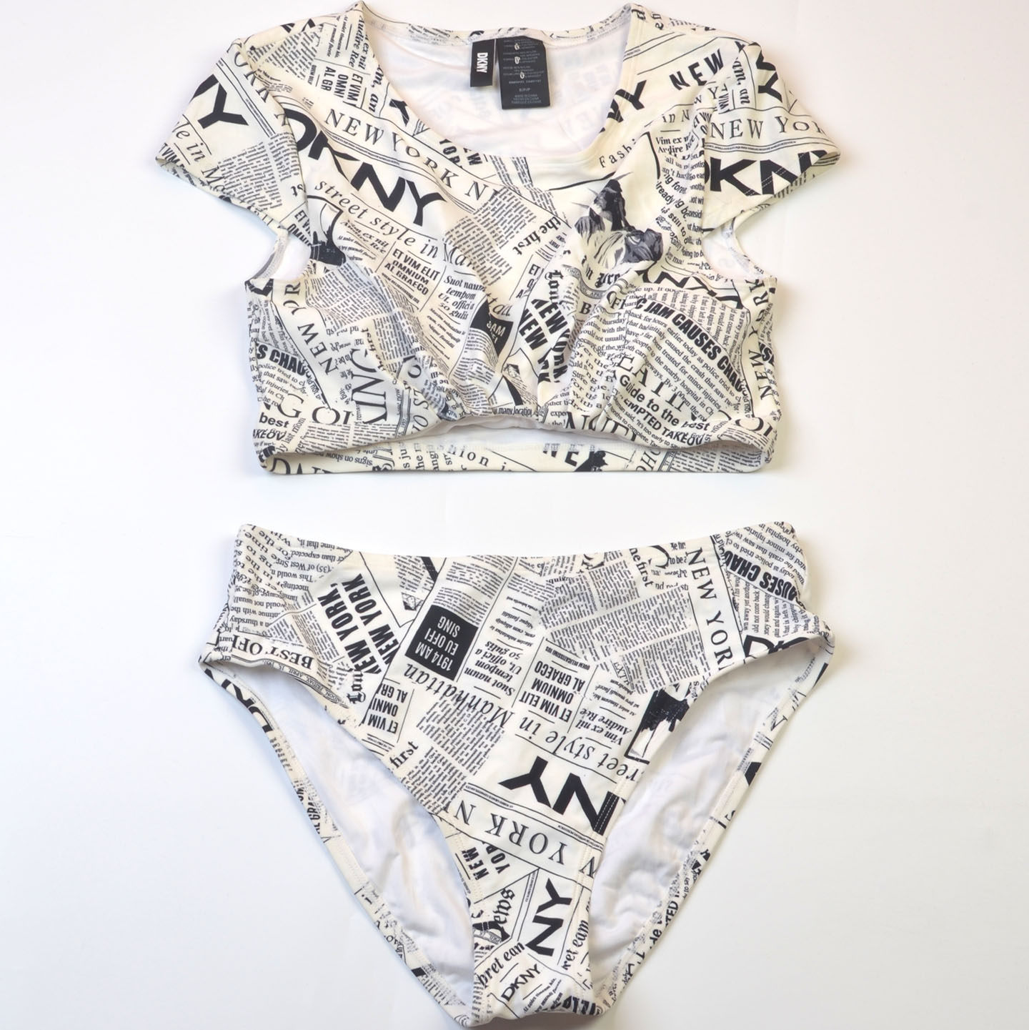 新款美国奢侈品牌D**Y度假舒适显瘦分体泳衣时尚温泉泳装女带胸垫