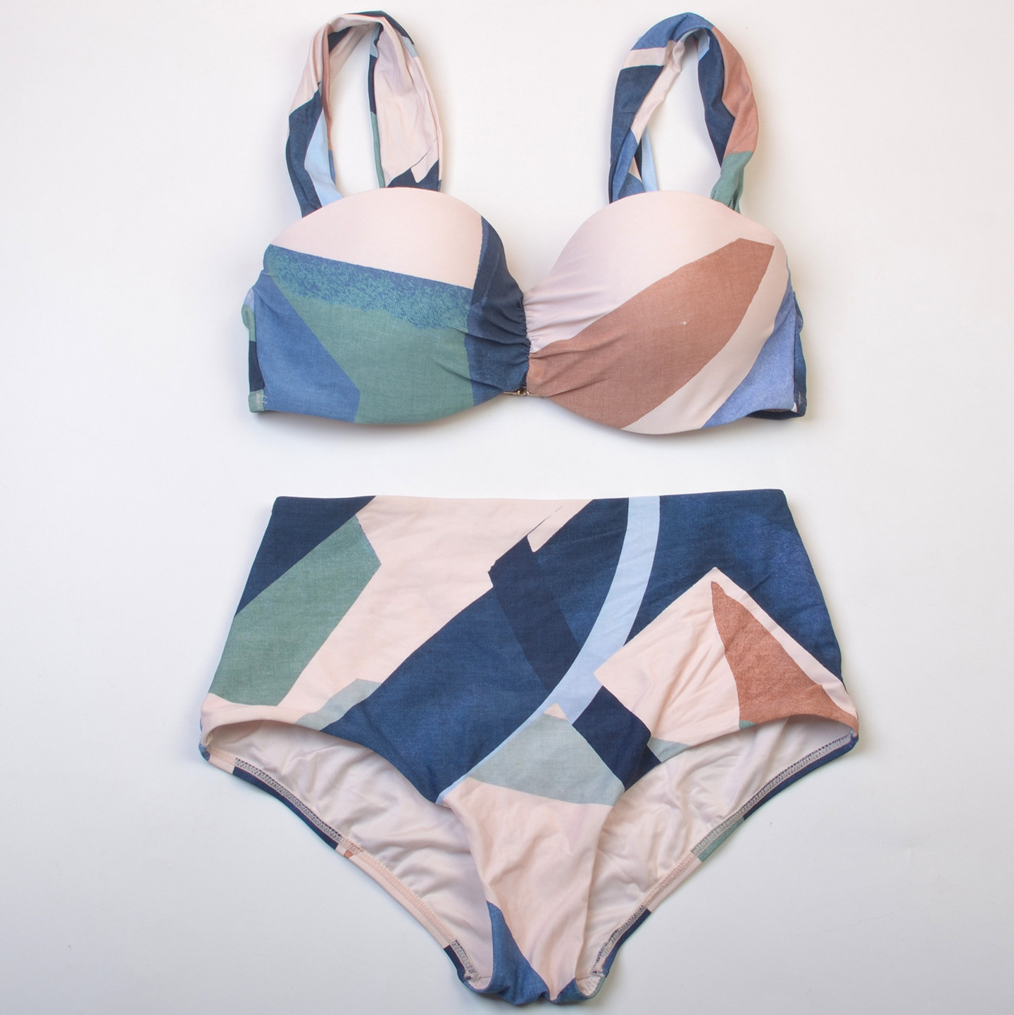 英国N*T品牌大胸大罩杯钢托聚拢外贸比基尼bikini分体泳衣泳装女