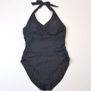 小众高端品牌LO**度假温泉显瘦挂脖连体泳衣女时尚泳装带胸垫