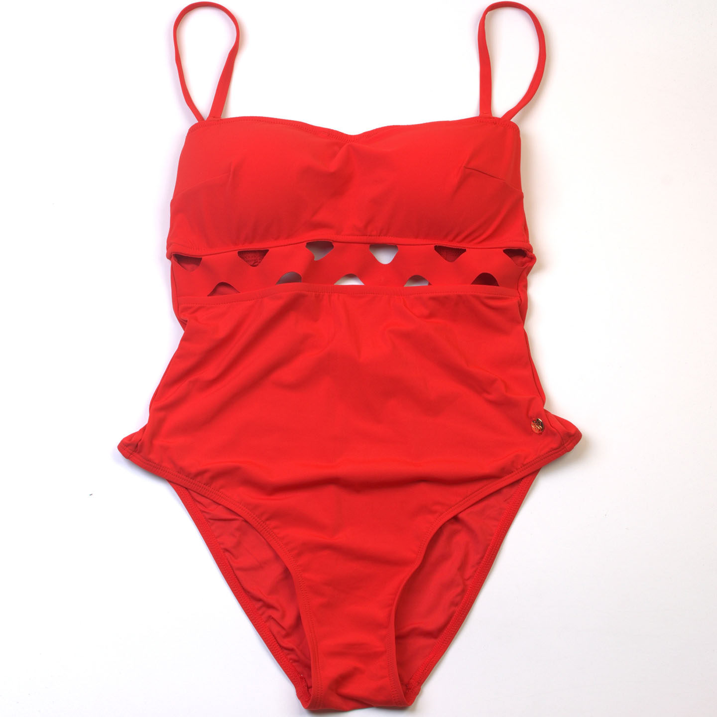 外贸原单品牌海边度假纯色连体泳衣时尚温泉度假泳装女款