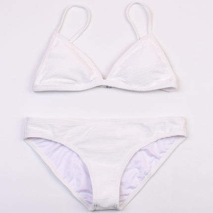 澳洲时尚品牌B*ong白色V领三角杯比基尼舒适bikini分体泳衣女款