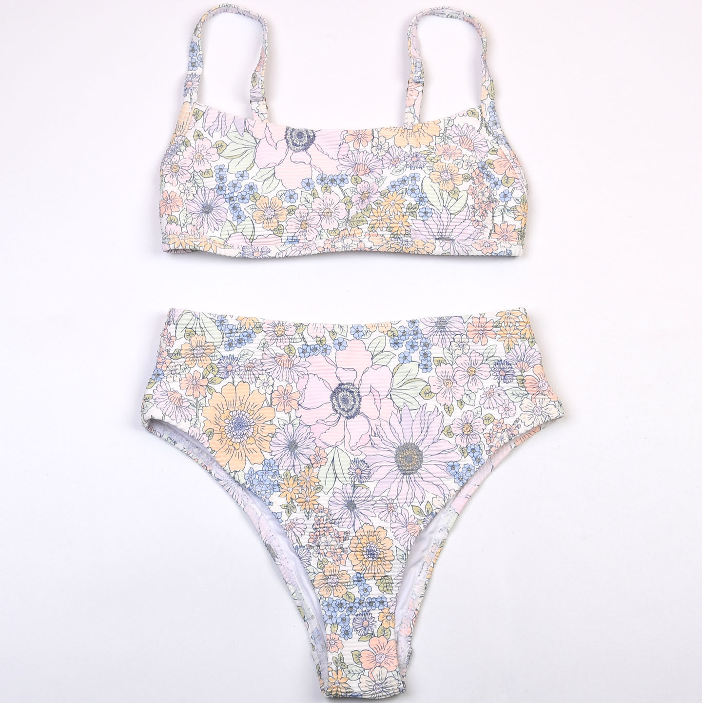 澳洲品牌B*ong海边度假印花比基尼bikini舒适分体泳衣带胸垫
