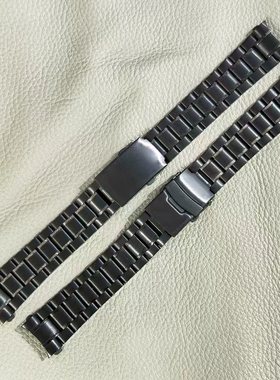 适配卡西欧手表黑色钢带MTH1051 MDV101实心不锈钢表带手表链