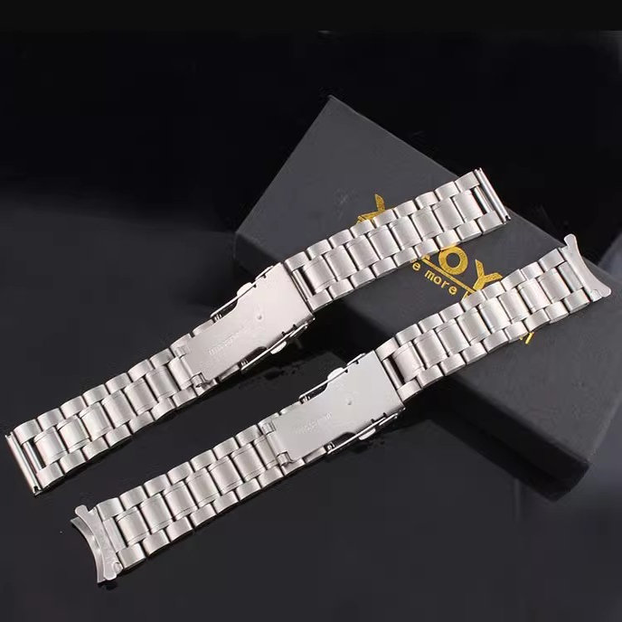 适配卡西欧手表MTP-1275 1315 1291 1215表带实心不锈钢带弧口