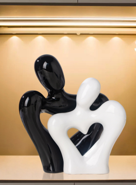 轻奢抽象艺术摆件桌面情侣人物