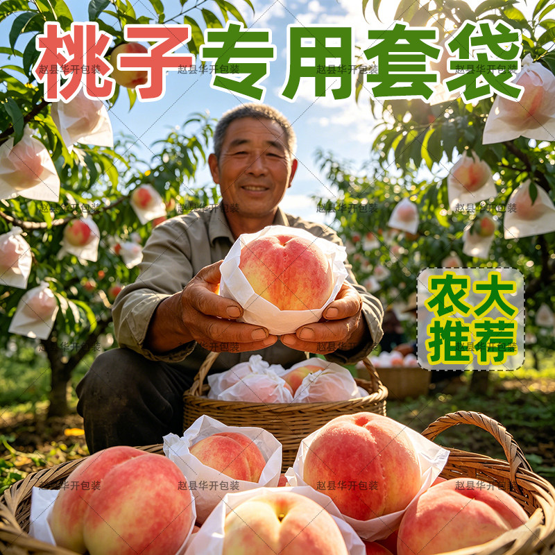 桃子专用套袋水蜜油桃蟠桃黄桃双层防水防晒防鸟虫水果保护袋桃袋