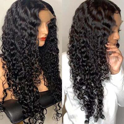 13*4 Front Lace Middle Part African Small Curly Wig非洲假发