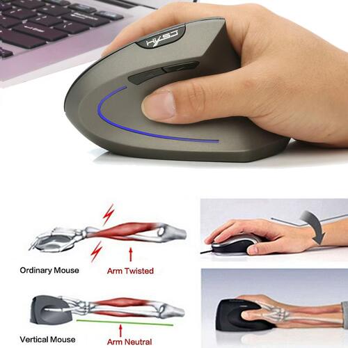 Ergonomic Vertical Wireless Mouse USB Optical Comfortable Ga