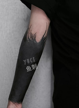 果汁草本（两张）花臂男黑臂纹身贴不反光堕落潮暗黑系一次性防水