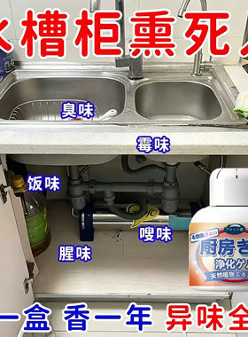碗柜除异味厨房橱柜除味剂水槽洗菜盆下水道柜子除臭净化去味神器