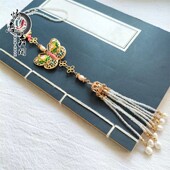 中国风旗袍压襟原创精致蝴蝶挂件胸针汉服茶服流苏复古中式 配饰女