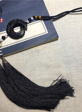 墨绿复古玉佩流苏穗子汉服