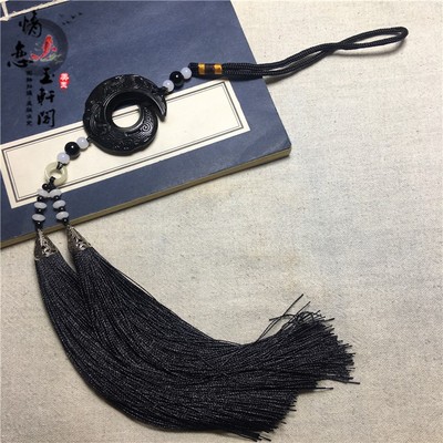 墨绿复古玉佩流苏穗子汉服