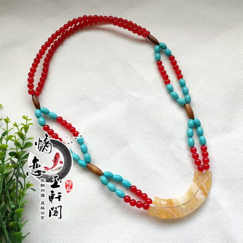 秦汉古风璎珞仿玉璜汉服玉佩古装复原配饰魏晋战国宿命多层项链