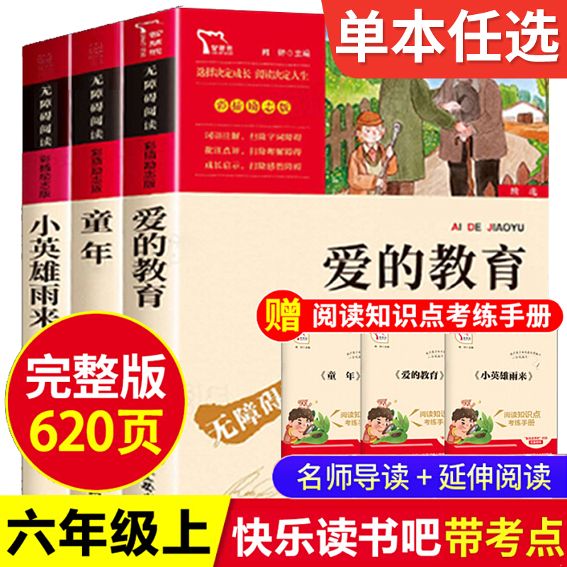 童年六年级必读课外书三四五六年级上册快乐读书吧爱的教育小英雄雨来尼尔斯骑鹅旅行记爱丽丝漫游仙境鲁滨逊漂流记汤姆索亚历险记