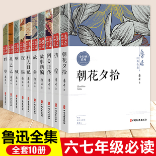 呐喊孔乙己阿Q正传经典 朝花夕拾七年bi读书经典 小说杂文集书籍畅销书排行榜故事新编 全10册鲁迅全集狂人日记无删减故乡原著正版