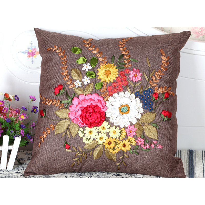 馨妆丝带绣抱枕靠垫 巴黎风情印花十字绣新款客厅家居四件套组diy|msdalam kategori rumah Fabrik, Cross Alat Jahit dan Aksesori, Cross Stitch Kit - dari Buy2taobao.com untuk memberikan perkhidmatan ejen Taobao profesional membeli