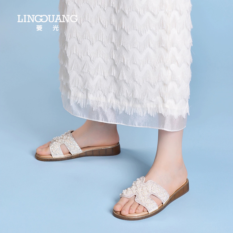 2024新款夏季闪钻平底拖鞋