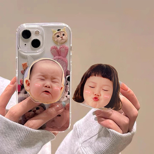 宝宝照片滴胶亚克力磁吸手机气囊支架定制定做宠物手机壳支架支撑