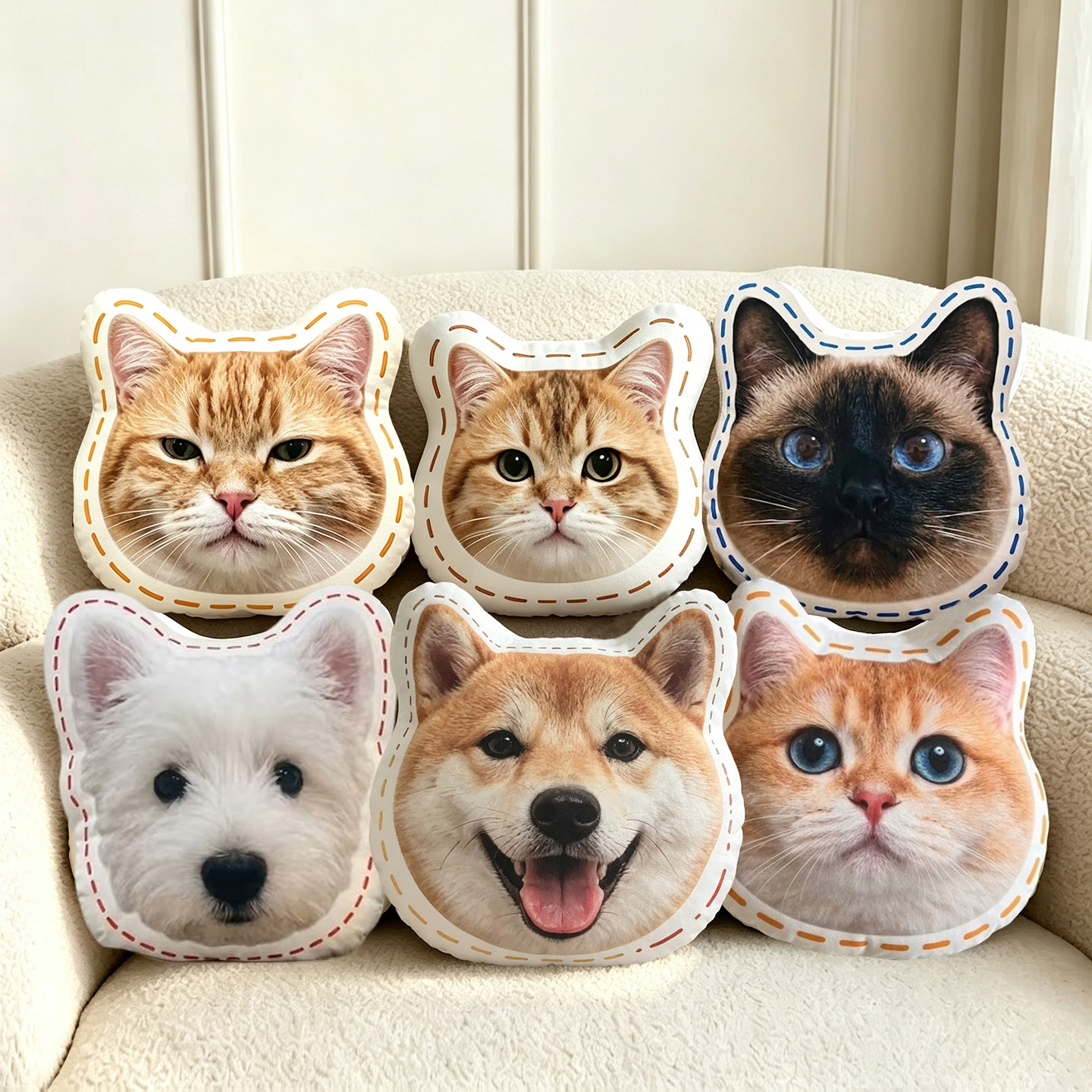 diy定制猫咪狗狗头像抱枕图片