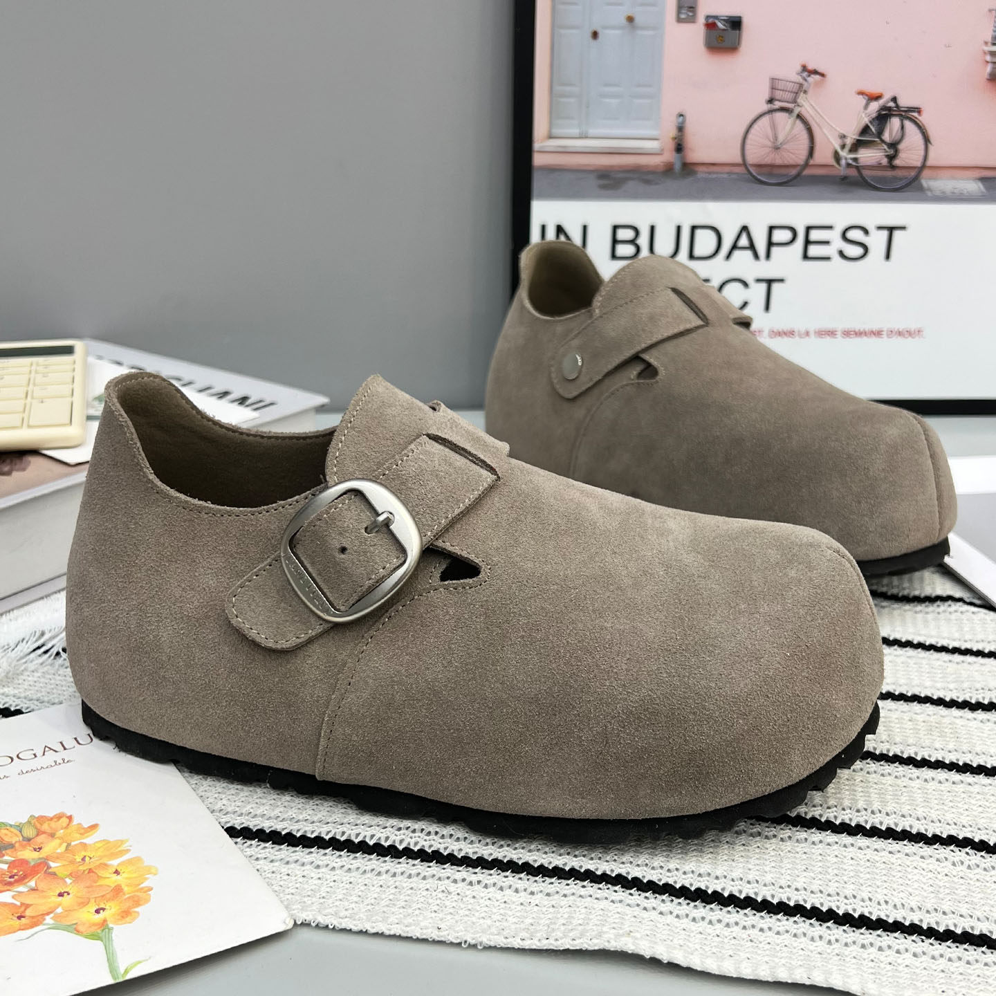 厚底内增高真皮勃肯鞋女2026春季新款大头休闲百搭轻便懒人单鞋潮,女鞋,勃肯鞋/软木鞋,淘宝优惠券,粉丝福利购,淘宝优惠卷