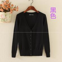 韩版 纯黑色复古 女款 短外套针织开衫 好看早春学院风秋季 女春秋修身