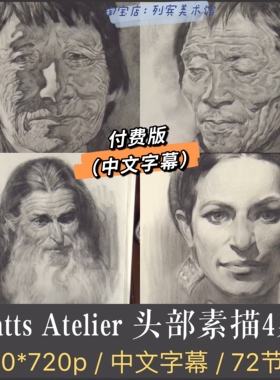 Jeffrey Watts Atelier 人体男女头部 肖像素描 绘画素描视频艺考