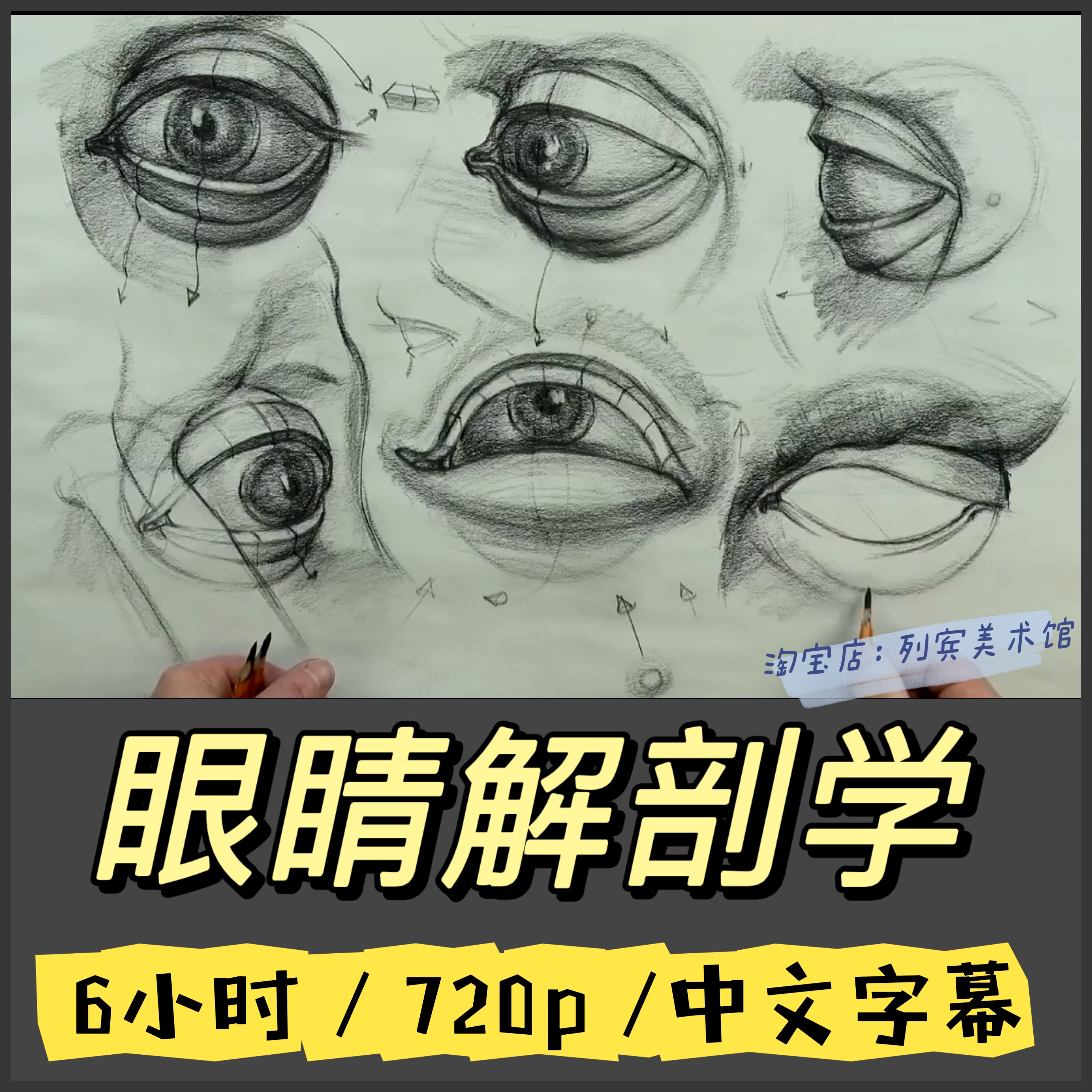眼部解剖学素描课程中文美术视频教学