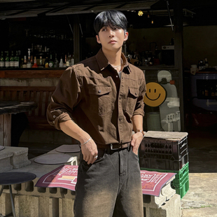 长袖 新款 衬衫 2026春季 休闲衬衣韩系通勤外套 男士 MRCYC复古风工装