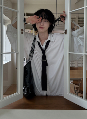 MRCYC学院风长袖衬衫男士秋季宽松休闲衬衣韩系潮流dk制服打底衫