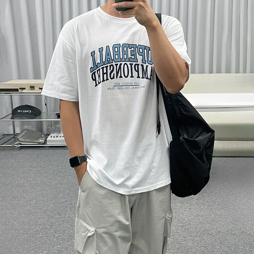 MRCYC韩版宽松字母印花半袖T恤