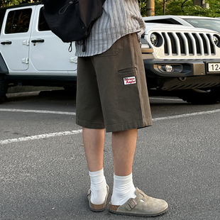 韩系通勤设计感中裤 宽松直筒五分裤 男夏季 MRCYC复古水洗牛仔短裤