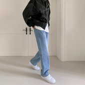 复古直筒牛仔裤 男款 春秋季 MRCYC美式 百搭韩系阔腿纯色休闲长裤 子