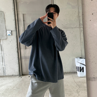 T恤韩系潮流圆领打底衫 MRCYC简约休闲套头卫衣男春季 宽松百搭长袖